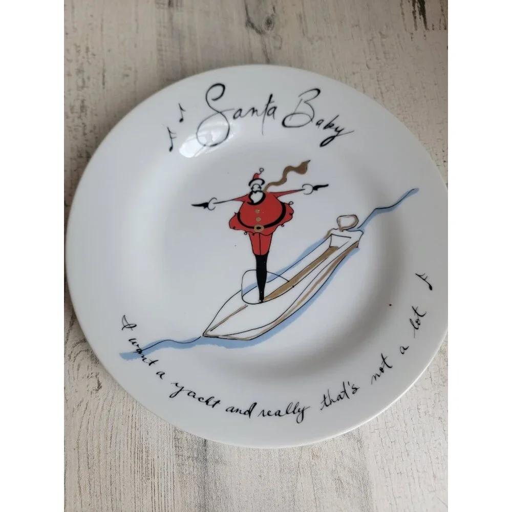 Pottery Barn‎ Santa Baby I want a yacht and really that's not a lot plate